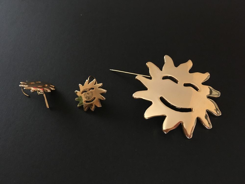Ensemble SOLEIL broche et boucles d'oreilles Bijoux et montres