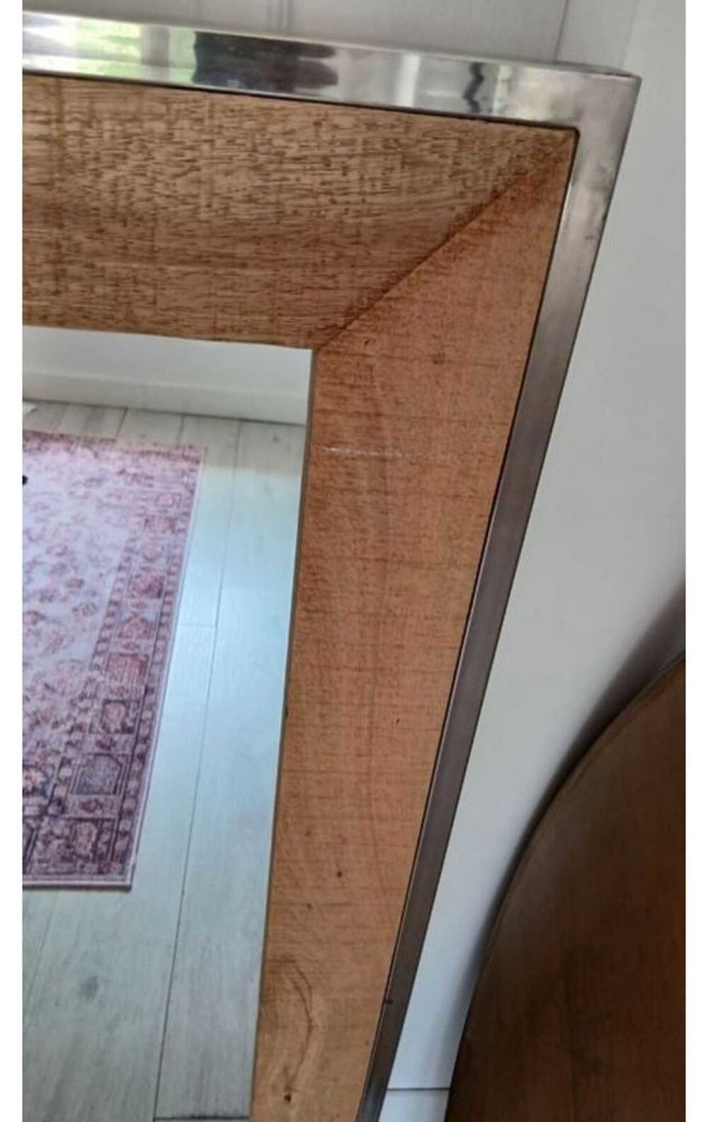 Miroir en bois et acier argent&eacute; Meubles