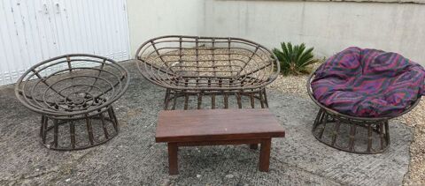 Salon complet  de jardin en rotin 100 Huismes (37)
