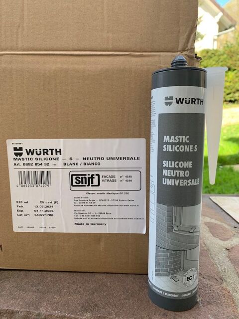 Mastic silicone S neutro universal blanc WURTH art 0892 854 7 Bièvres (91)