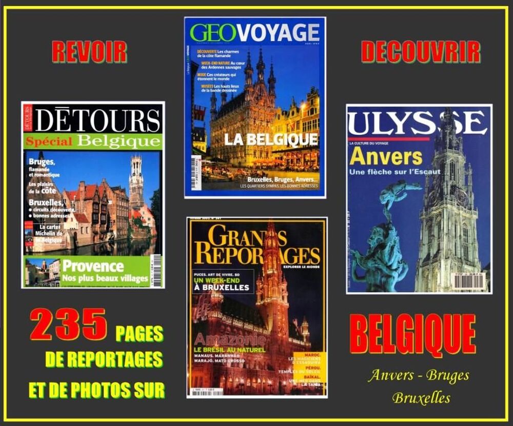 BELGIQUE - Anvers, Bruges - BRUXELLES / prixportcompris Livres et BD