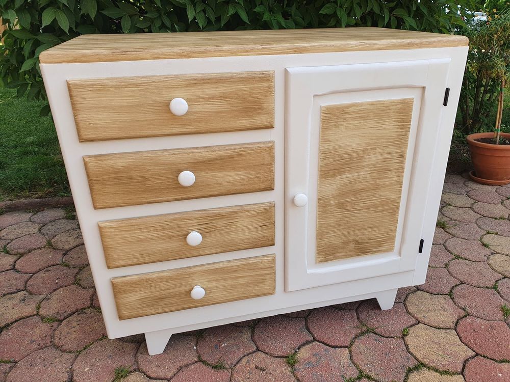 Commode bois massif relook&eacute;e Meubles