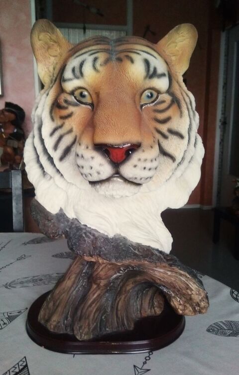 Exceptionnelle statue moulage tête de tigre résine 40 cm 55 Toul (54)