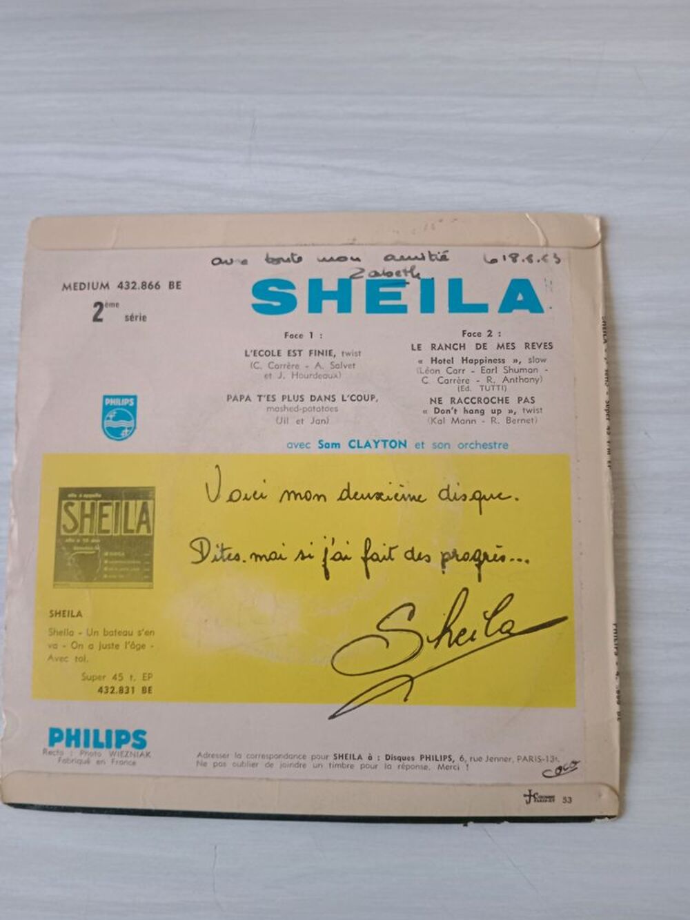 45 Tours SHEILA L'&eacute;cole est finie CD et vinyles