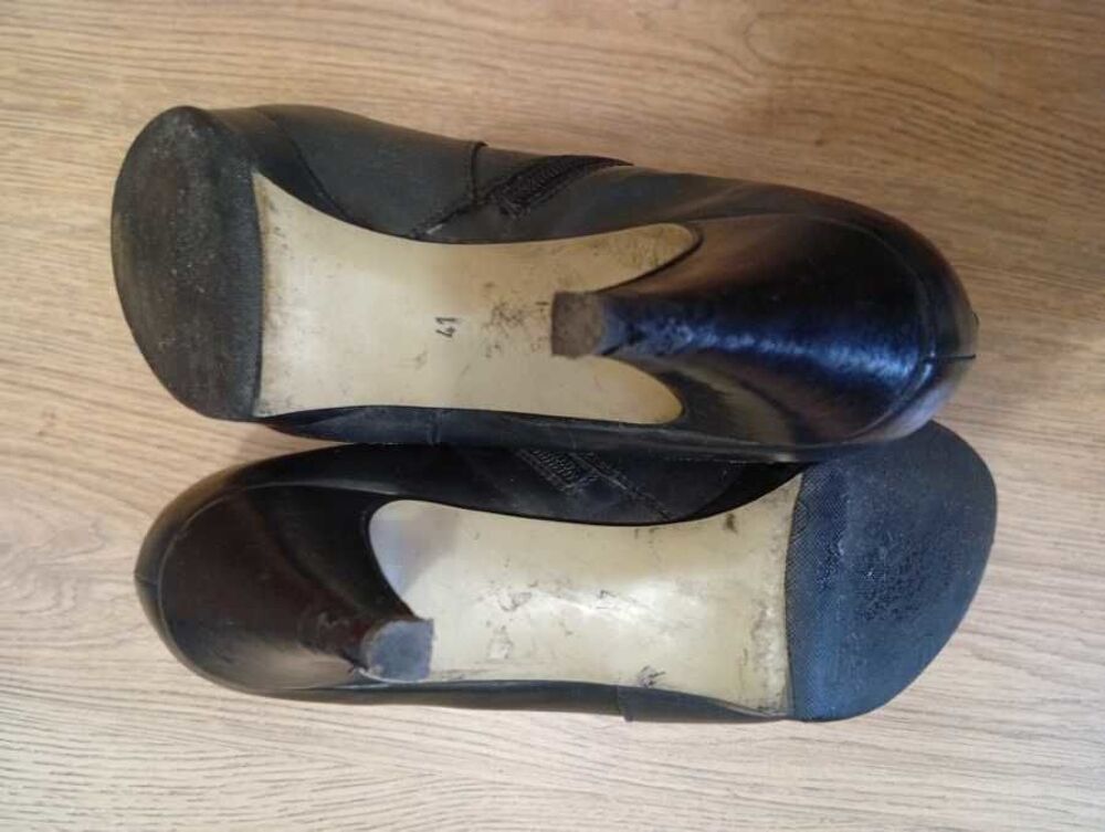 Bottines T. 41 Cuir noir Chaussures