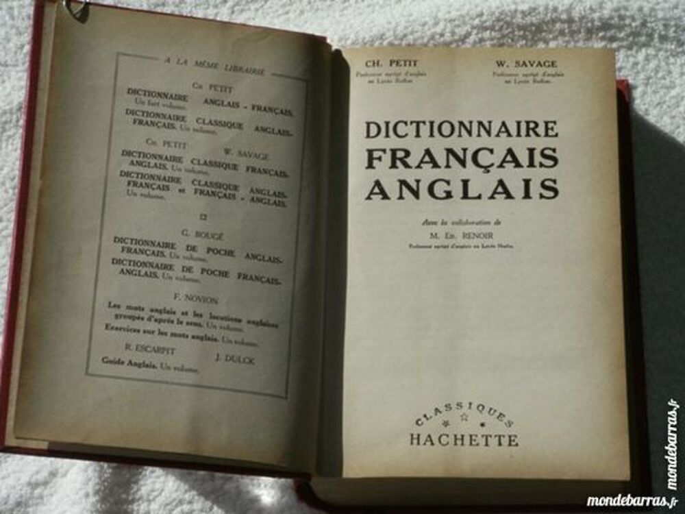DICTIONNAIRE FRAN&Ccedil;AIS / ANGLAIS Livres et BD