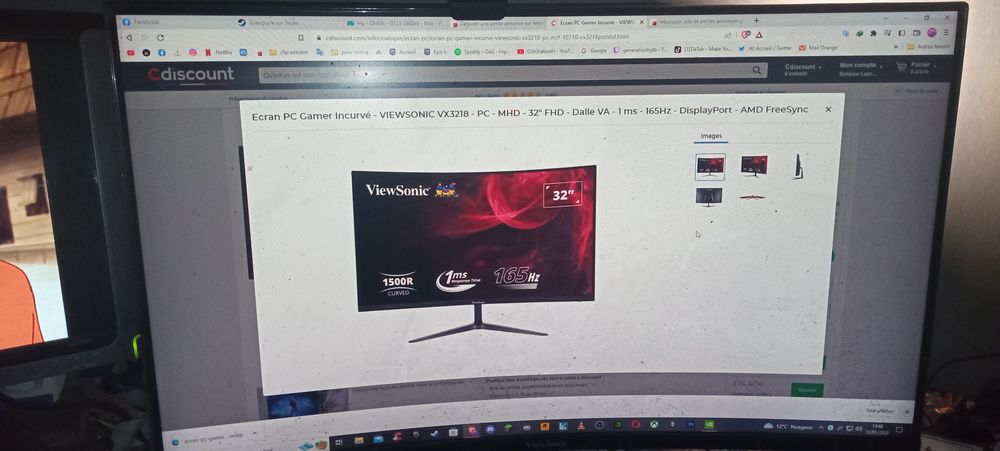 Hp gamer ryzen 5 5600 RXT 3060 + ECRAN GAMER 32 P Matériel informatique