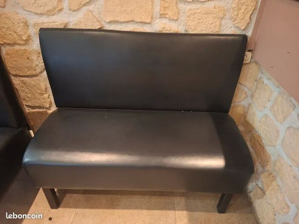 Banquette en cuir noir Meubles