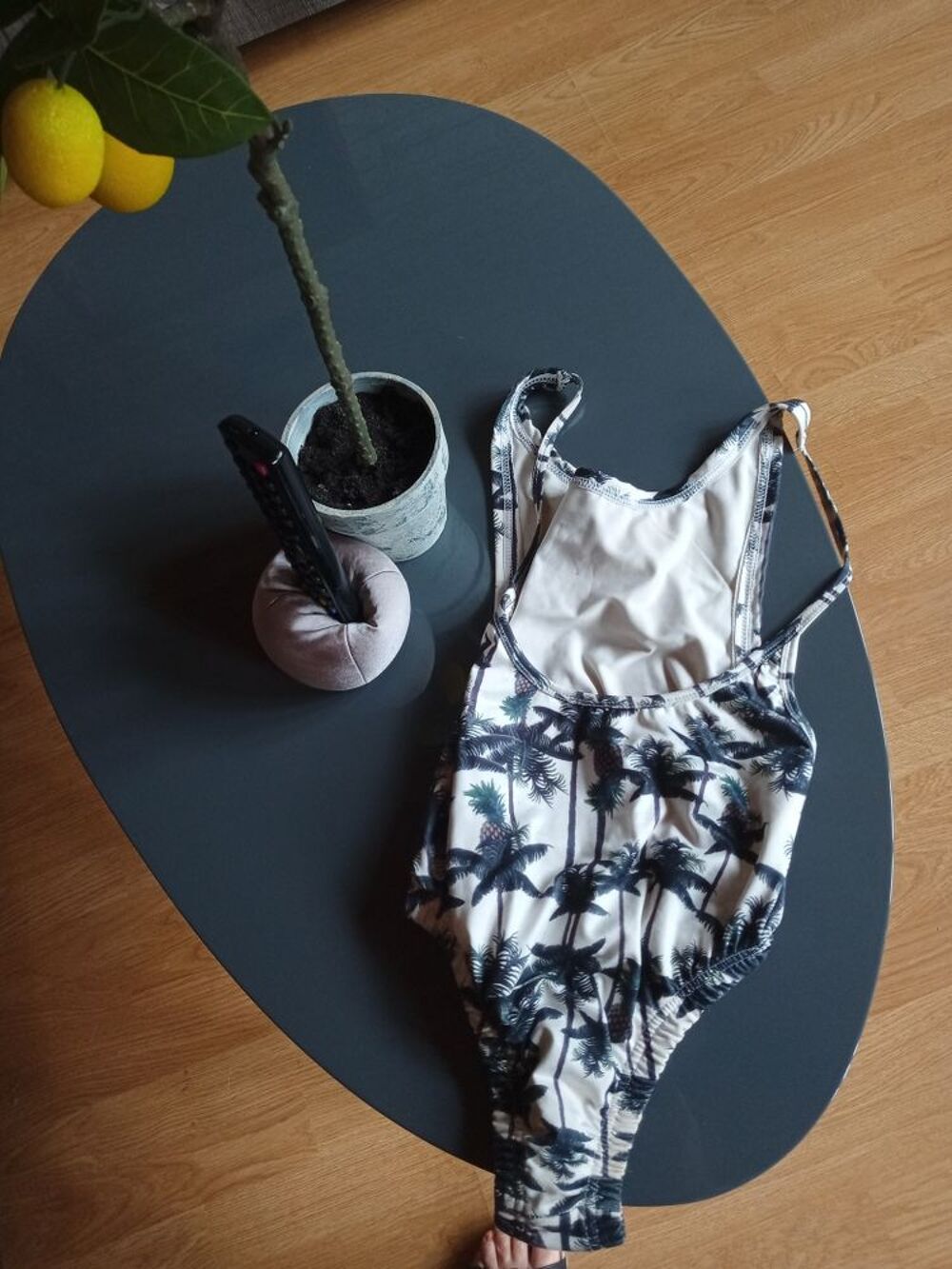 Maillot de bain 1 piece BLANC motifs palmiers et ananas ? Vêtements