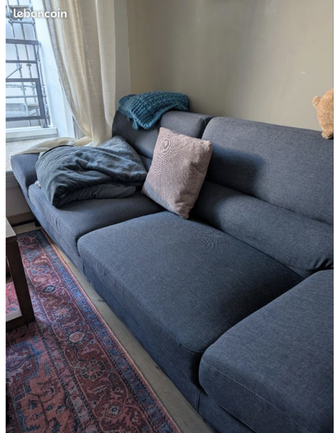 Canap� gris 3 places 150 Nantes (44)