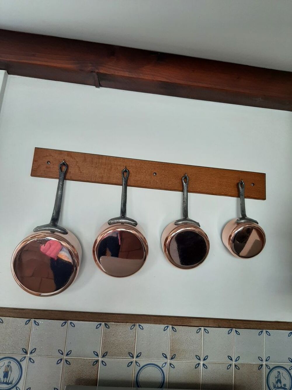 Lot de 5 casseroles en cuivre Décoration
