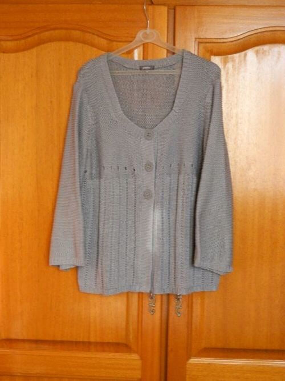 Gilet femme marque Phildar gris taille XL Vêtements