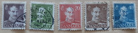 5 timbres à collection DANEMARK 2 Pontoise (95)