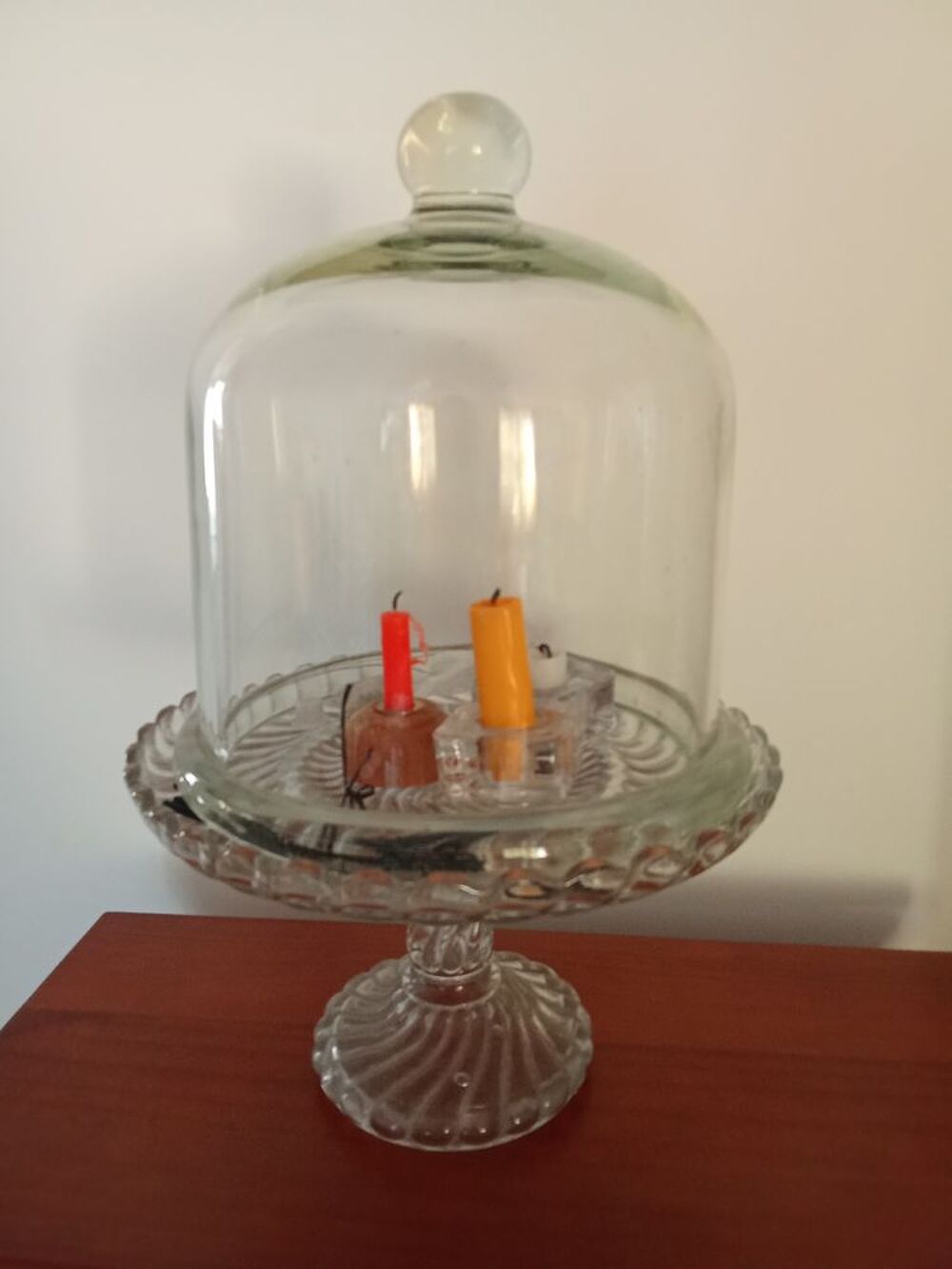 Plateau en verre avec sa cloche Décoration