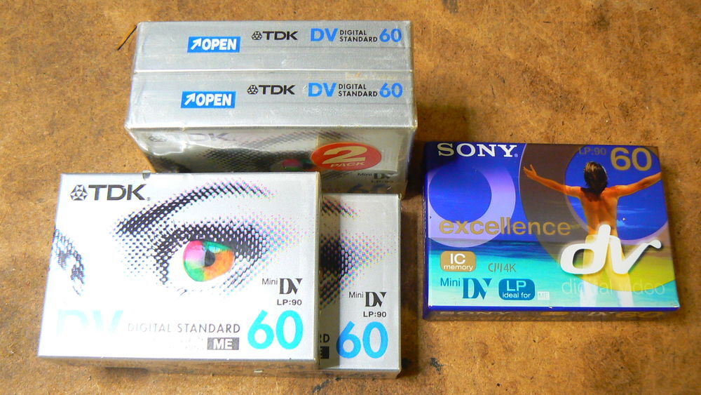 DV cassettes TDK DV60 Sony DV60 Photos/Video/TV