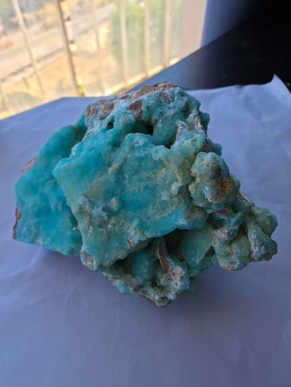 Superbe H&eacute;mimorphite Bleue Turquoise Cristallis&eacute;e-Katanga RDC-496g 