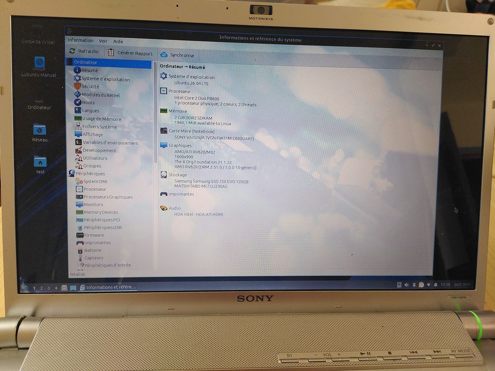 Sony VAIO VGN-FW21M / PCG-3D1M ? Fonctionnel - Sous Lubuntu Matériel informatique
