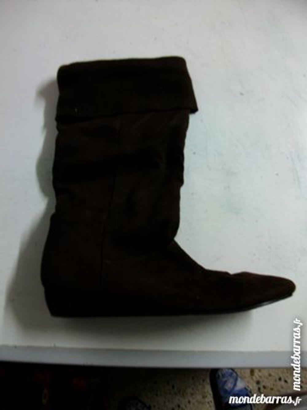 Bottes Marron &agrave; haut tricot-neuves pt 38 Chaussures