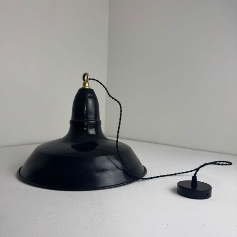 ANCIENNE SUSPENSION D'ATELIER INDUSTRIEL EMAILLEE 40 CM Montreuil (93)