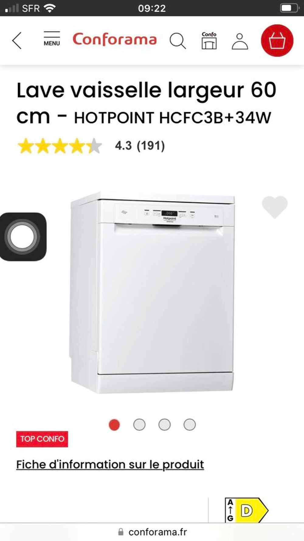 lave vaisselle HOTPOINT Electroménager
