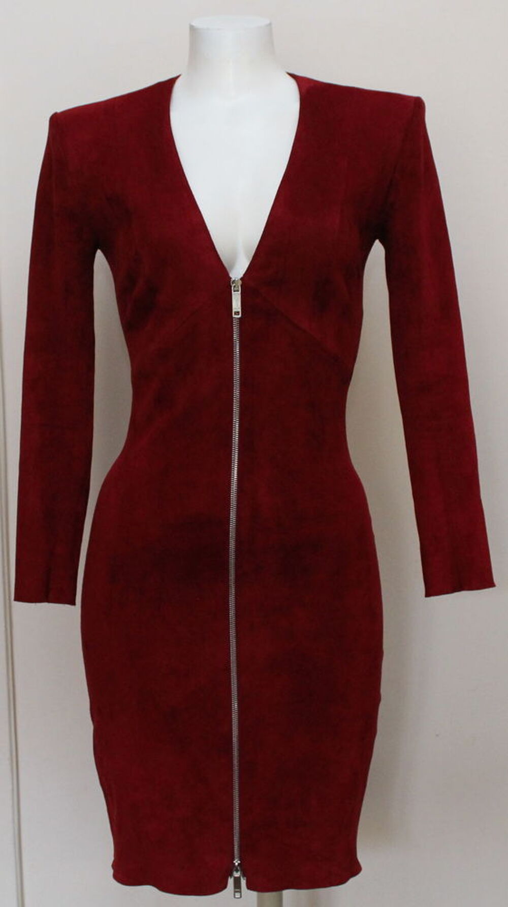 Robe daim stretch grenat JITROIS Vêtements