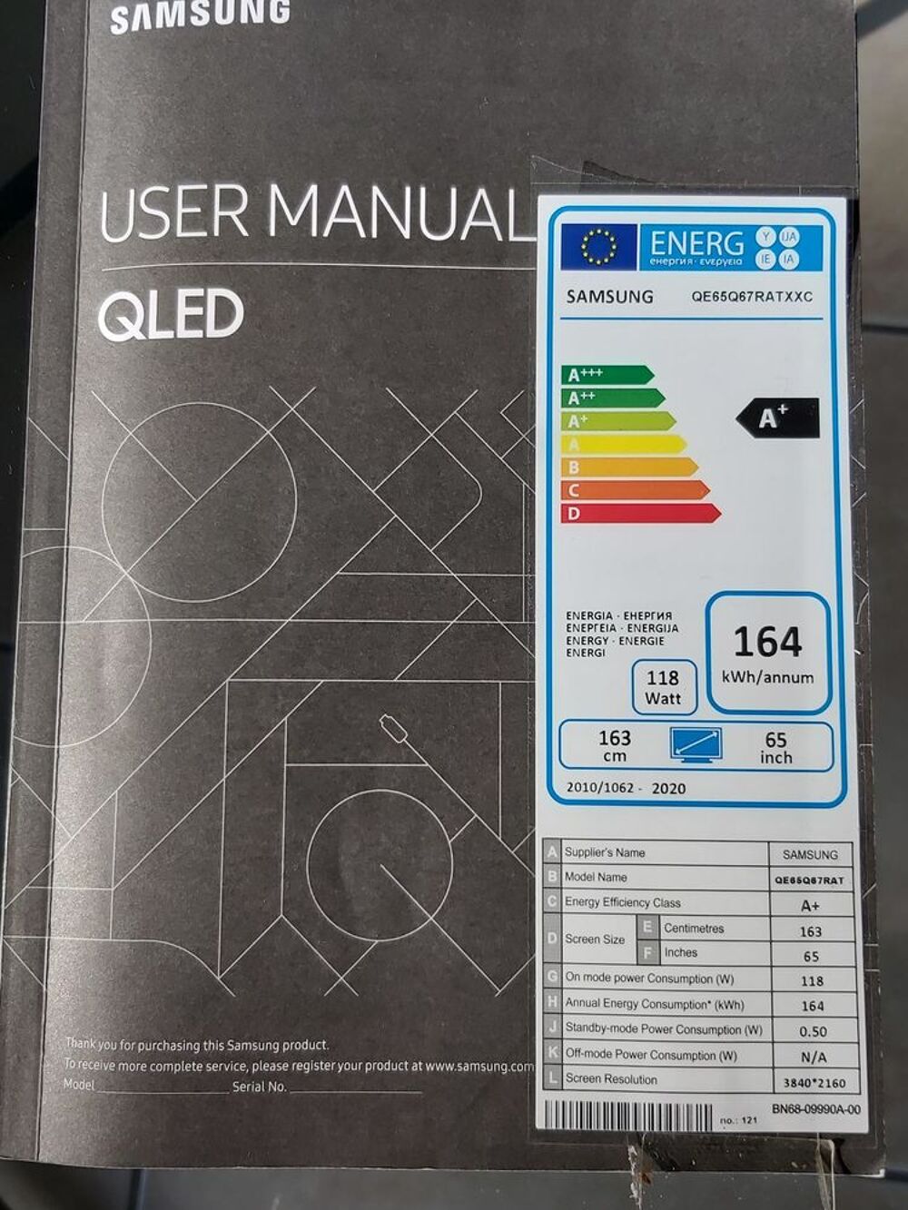 TV Samsung Qled 165 cm. Photos/Video/TV