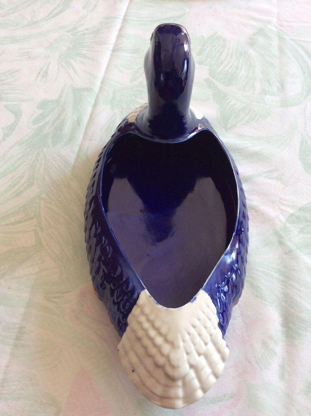 Vide poches canard c&eacute;ramique bleue/blanche/jaune Décoration