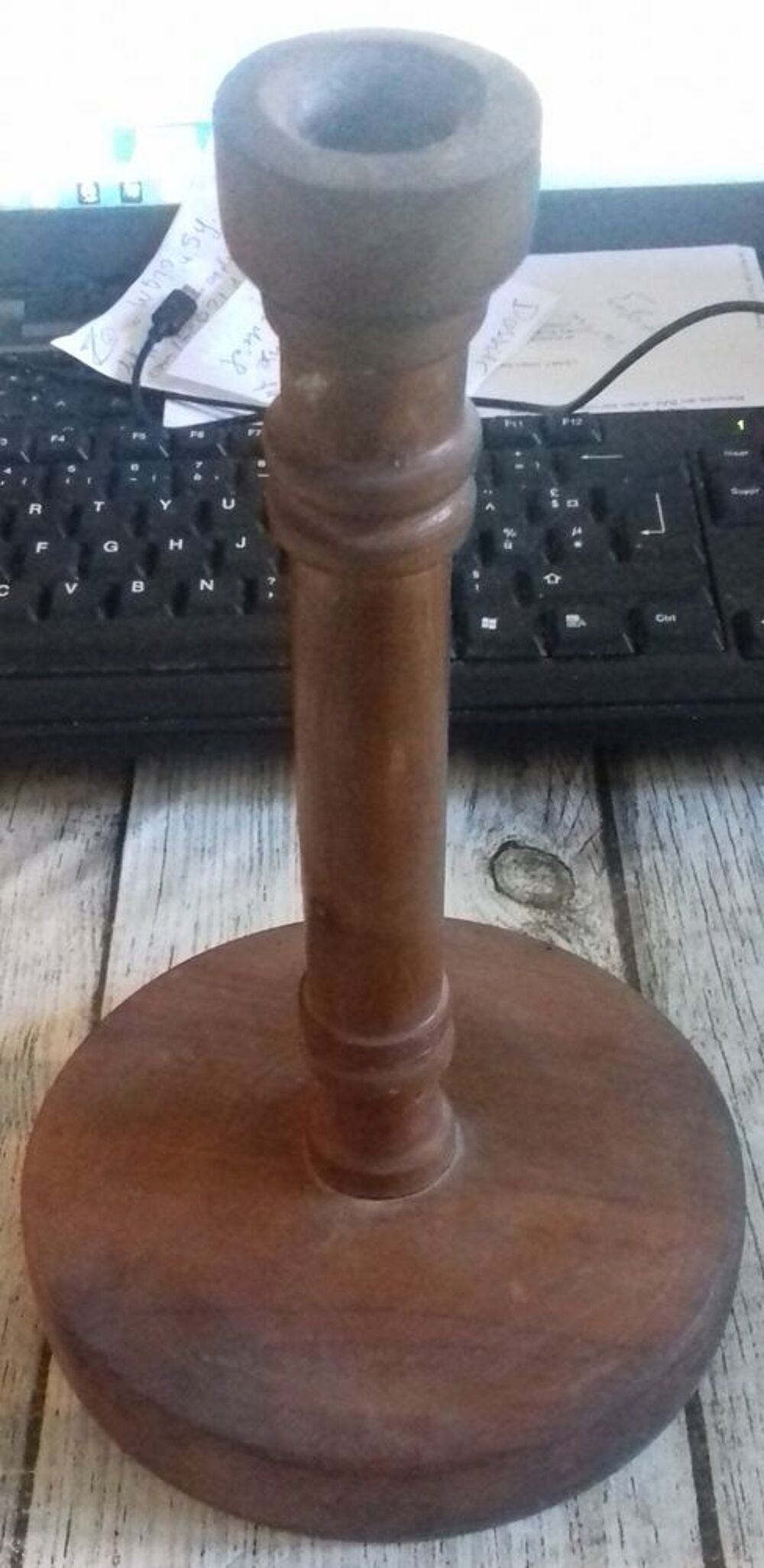 Bougeoir en bois 25cm 