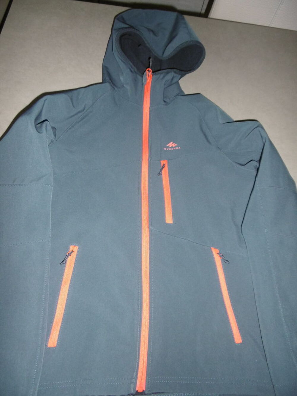 Blouson d&eacute;perlant &agrave; capuche, noir QUECHUA 12-13 ans Vêtements enfants