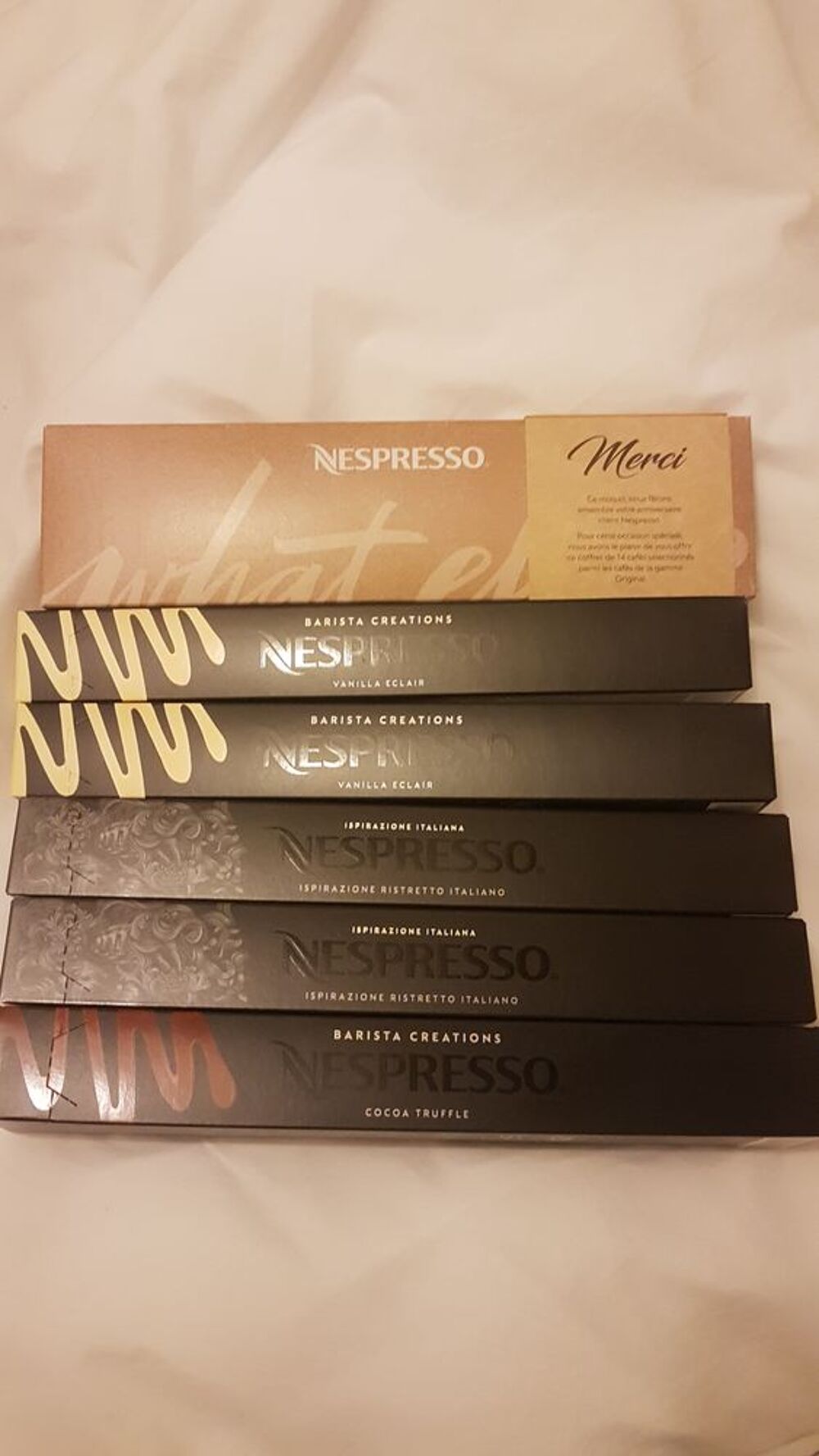 6 packs de capsules Nespresso Cuisine