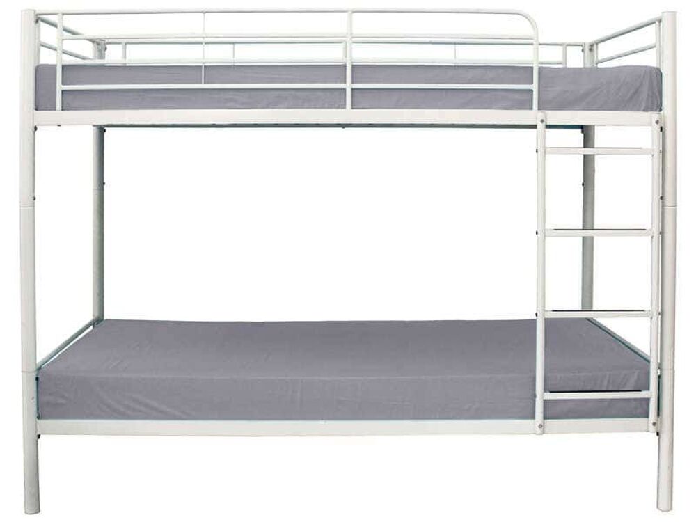 Lit Double Blanc en m&eacute;tal Mobilier enfants