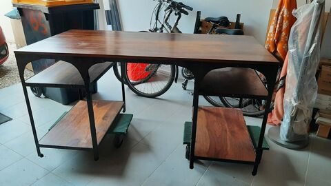 Bureau en bois de Palissandre/mtal 100 Frans (01)