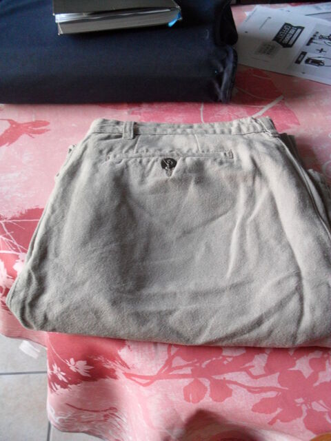 pantalon en toile de lin beige T 42 5 Bauvin (59)