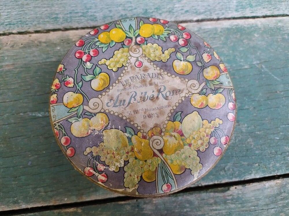 Ancienne Boite Bonbons Publicitaire Au B&eacute;b&eacute; Rose 