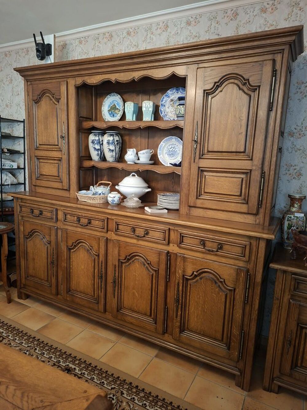 Buffet vaisselier double en ch&ecirc;ne massif Meubles