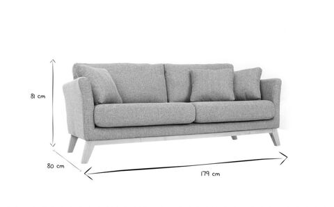 Canap 3 places gris - style scandinave 400 La Rochelle (17)