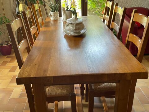 Table en chêne 200x90 + 6 chaises. 480 Agen (47)