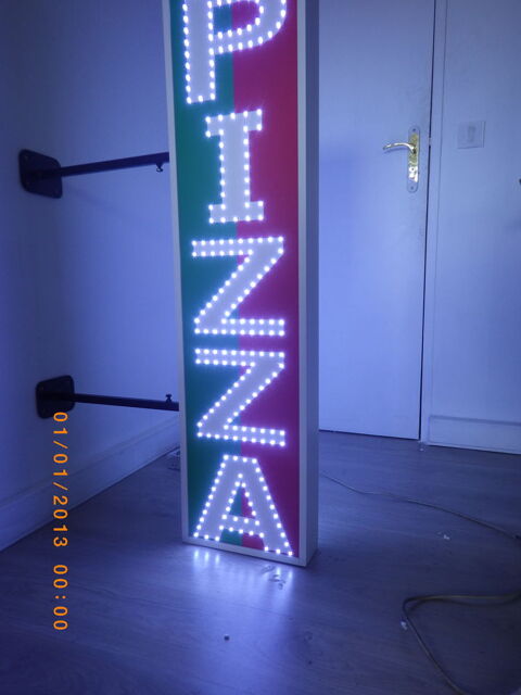 Enseigne lumineuse LED, restaurant Pizza, simple face 900 93300 Aubervilliers
