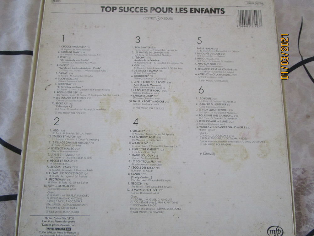 coffret de trois vinyles" TOP SUCCES POUR LES ENFANTS" Audio et hifi