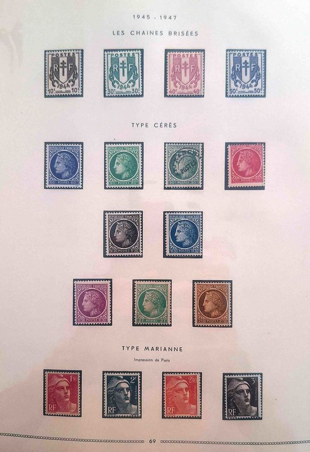 S&eacute;rie de timbres de collection de France G08 