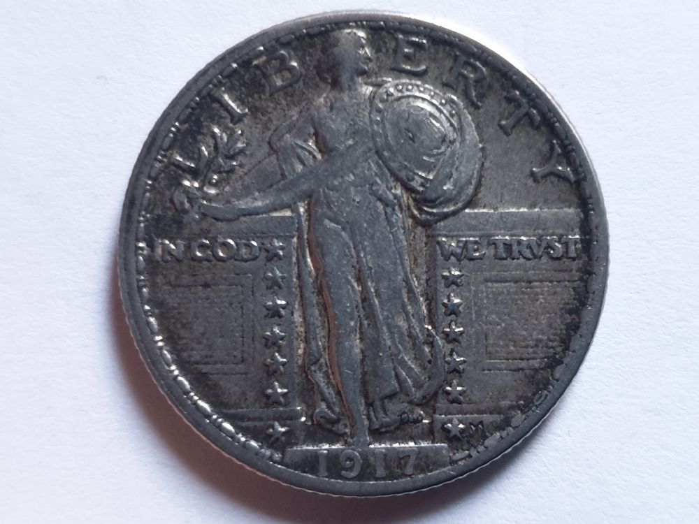 Pi&egrave;ce Quarter Dollar Liberty 1917 