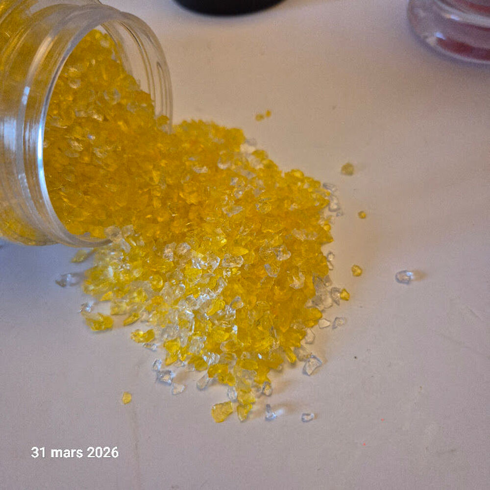 Gravier d&eacute;coratif synth&eacute;tique orange et jaune - 2 x 600 gr Décoration