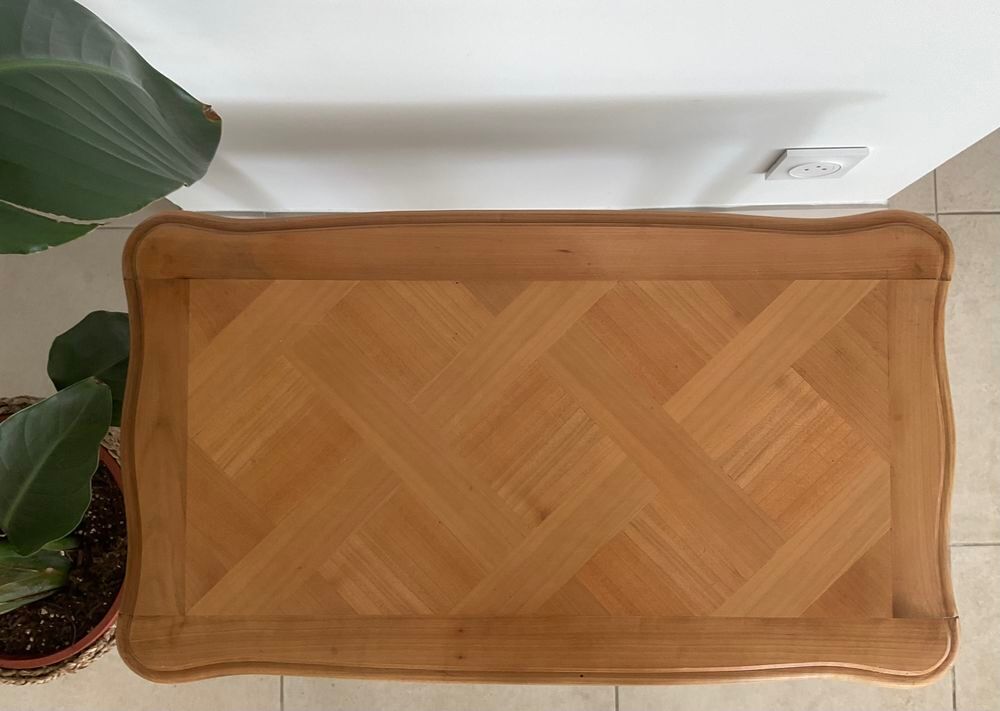 Table basse &eacute;l&eacute;gante bois et gris Meubles