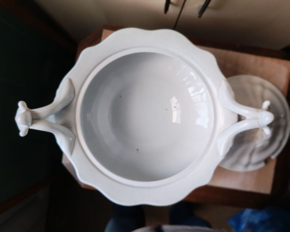 Cette pi&egrave;ce est une superbe soupi&egrave;re ancienne en fa&iuml;ence bla Décoration