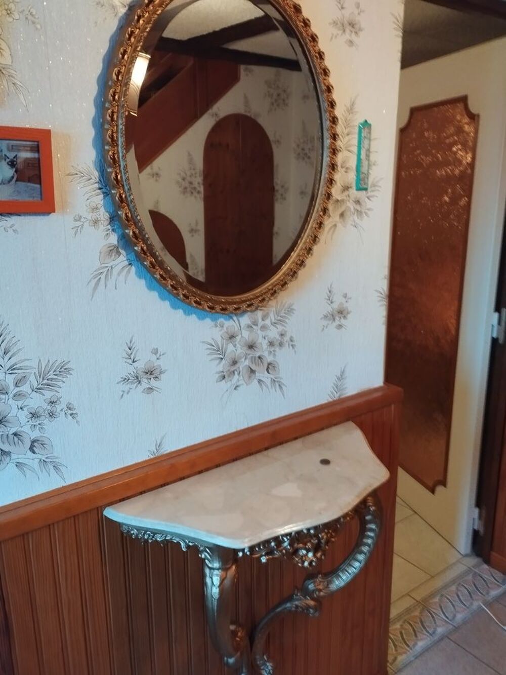 ensemble miroir et petite table d'entr&eacute;e Meubles