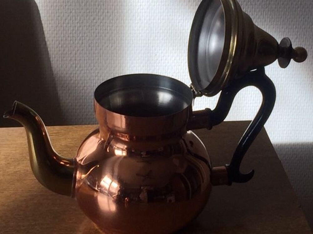 THEIERE CUIVRE NIKELE CHROME AVEC SUCRIER ET POT A LAIT Cuisine