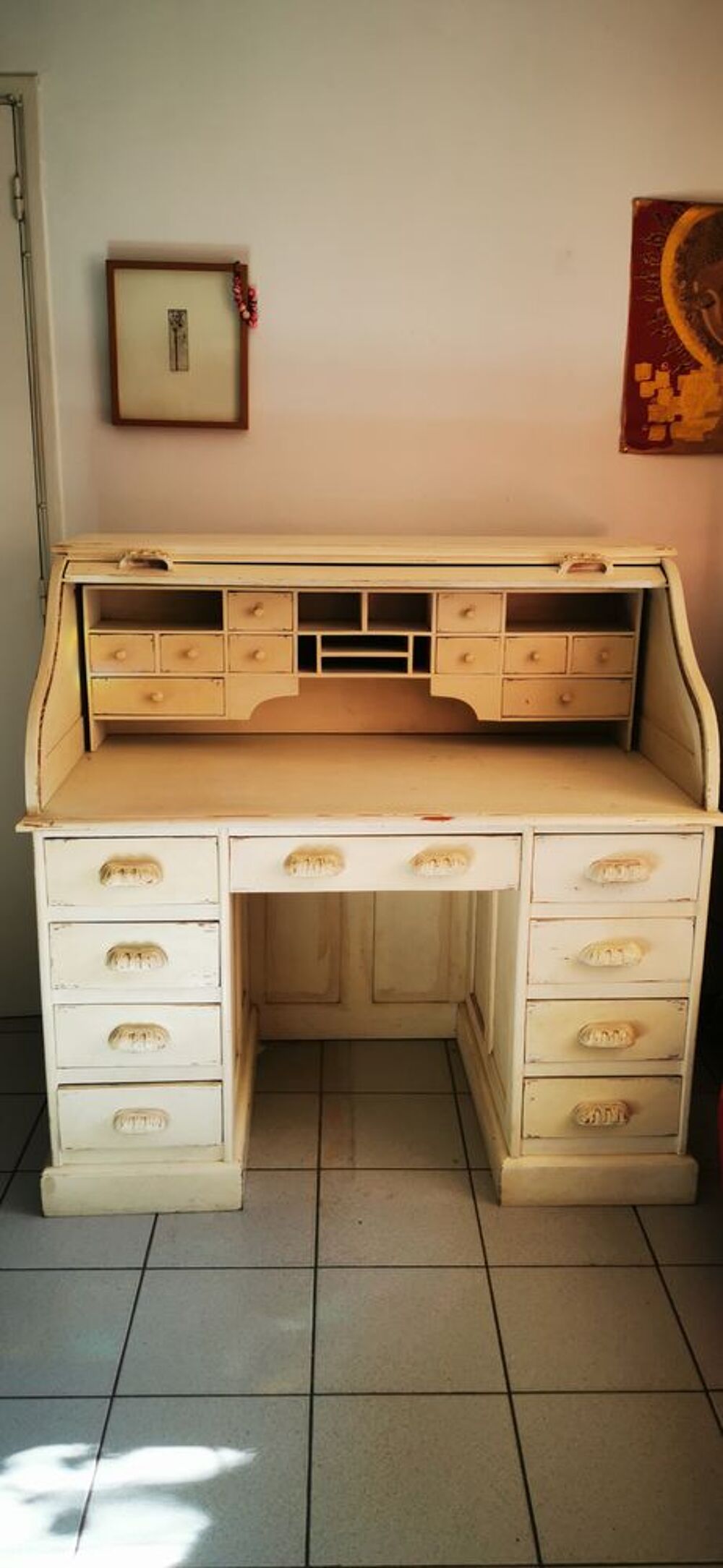 Magnifique bureau am&eacute;ricain &agrave; rideau style manufactur&eacute; 1880 Meubles