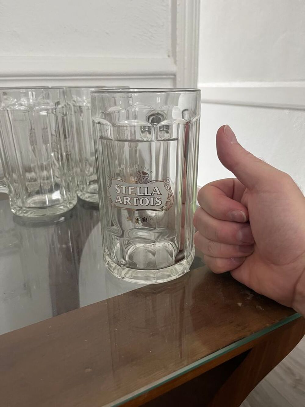 Lot de 5 chopes bi&egrave;re Stella Artois Meubles