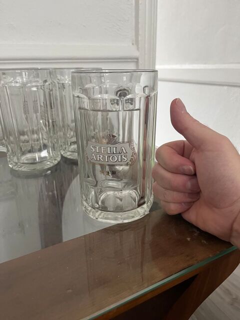 Lot de 5 chopes bi�re Stella Artois 15 Roanne (42)