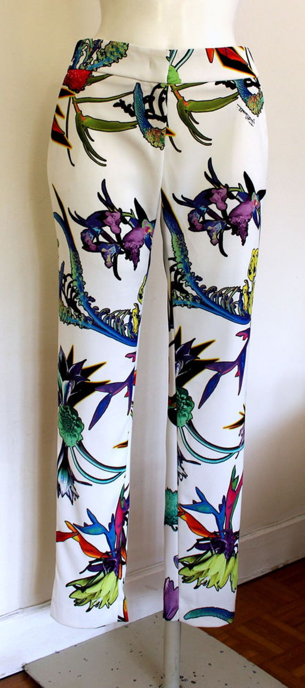 Pantalon fleuri CAVALLI T.36 Fr Vtements